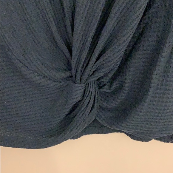 Anthro Akemi & Kin Teal V-Neck Knot Shirt - Picture 4 of 12